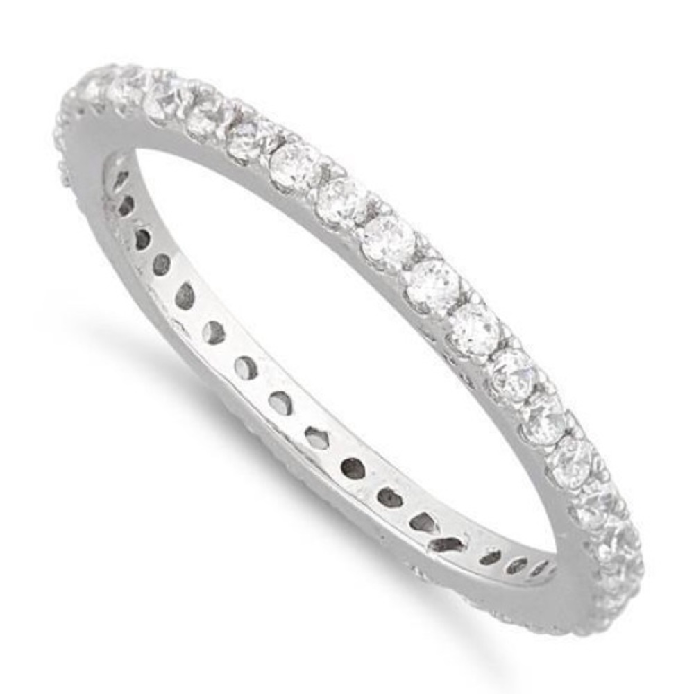 Sterling Silver 925 Stackable Eternity CZ Ring
